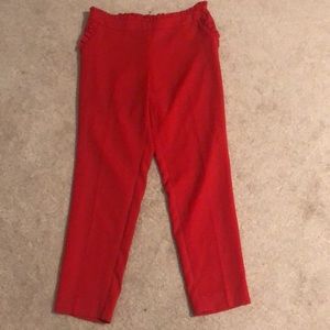 SOHO Apparel Ltd Red Straight Slim Stretch Pants Womens M